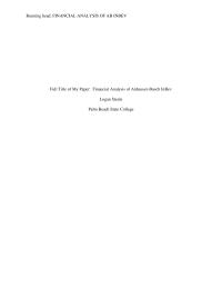 Financial Analysis of Anheuser-Busch InBev