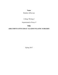 Argumentative Essay NameIbrahim