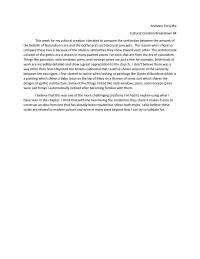 Cultural Creations Breakdown