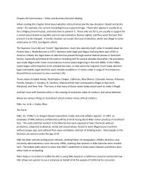Chapter #2 Commentary – Ethics and Business Decision Making