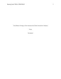 Tesla Motors Strategy to Revolutionize the Global Automotive Industry