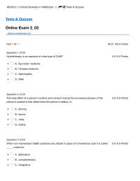 Cultural Diversity In Healthcare Quiz