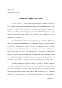 Prevention of the Next Enron Scandals