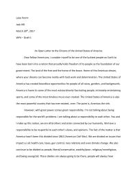 An Open Letter To The Citizens Of The United States Of America