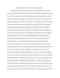 Reflection And Evaluation: `girl` By Jamaica Kincaid