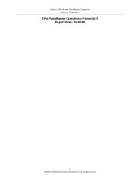 CPA Exercise Questions