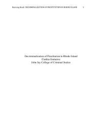 Decriminalization of prostitution in long island