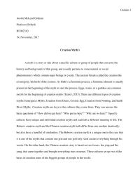 Mythology Response Paper