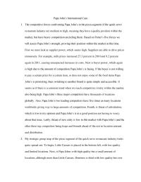 Papa John’s International Case