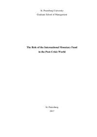 The Role Of The International Monetary Fund In The Post-crisis World