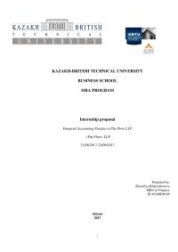 Internship Paper in Accounting