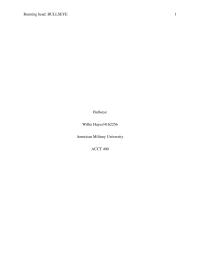 Accounting Running head