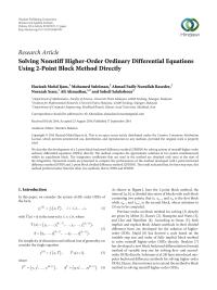 Solving Nonstiff Higher-Order Ordinary Differential Equations Using 2-Point Block Method Directly