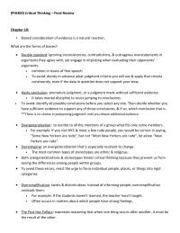 Critical Thinking PHI300