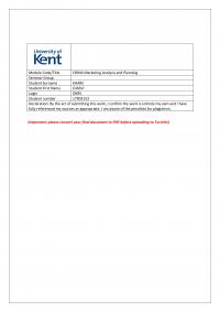 Marketing Analysis and Planning