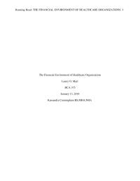 The Financial Environment of Healthcare Organizations