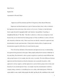Oppression and Discrimination and How It Negatively Affects Racial Minorities