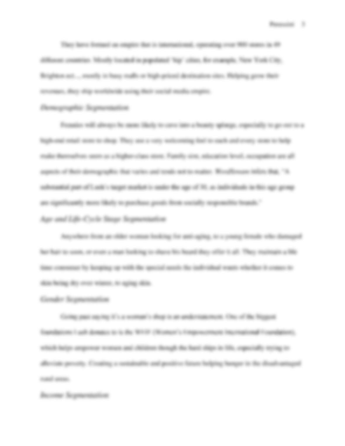 Lush cosmetics essay image