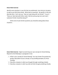 Critical Thinking Home Work