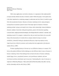 Business to Business Marketing Final Essay