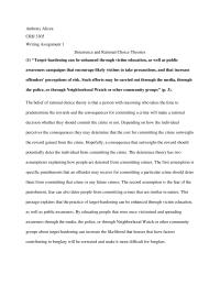 deterrence and rational choice theories