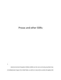 Prozac and other SSRIs