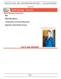 Biology MCAT1701 TTHSU  920  7PM