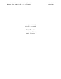 Subfields Of Psychology Running