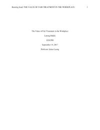 Value of Fair Treatment
