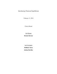 Introducing Chemical Equilibrium