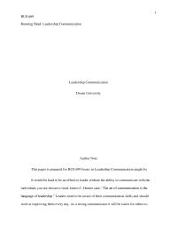 Leadership Communication