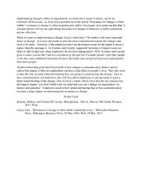 Implementing Changes Within And Organization