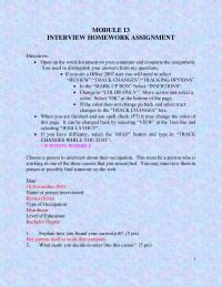 A MODULE 13INTERVIEW HOMEWORK