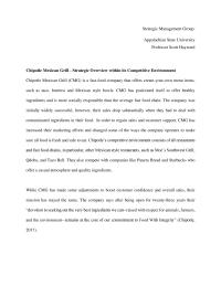 Chipotle Mexican Grill – Strategic Overview within its Competitive Environment