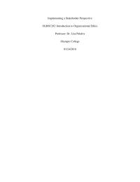 Implementing a Stakeholder Perspective