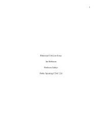Rhetorical Criticism