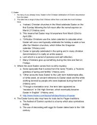 Speech Outline C Easter1 As many of