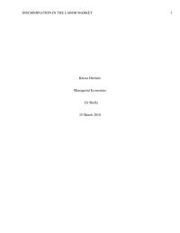 Discrimination in labor market