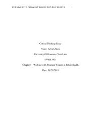 Social Work WORKING WITH PREGNANT