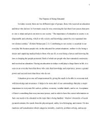 The Purpose Of Being Educated