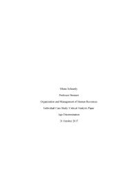 Organization and Management of Human Resources: Age Discrimination