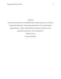 Final Paper Running head FINAL