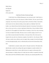 Twelfth Night: The Role of Comedy and Tragedy