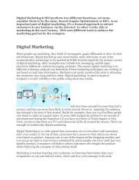 Digital Marketing and SEO