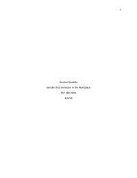 Gender Discrimination in the Workplace