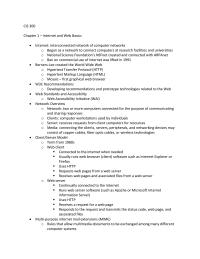 CIS CIS 300Chapter 1  Internet and