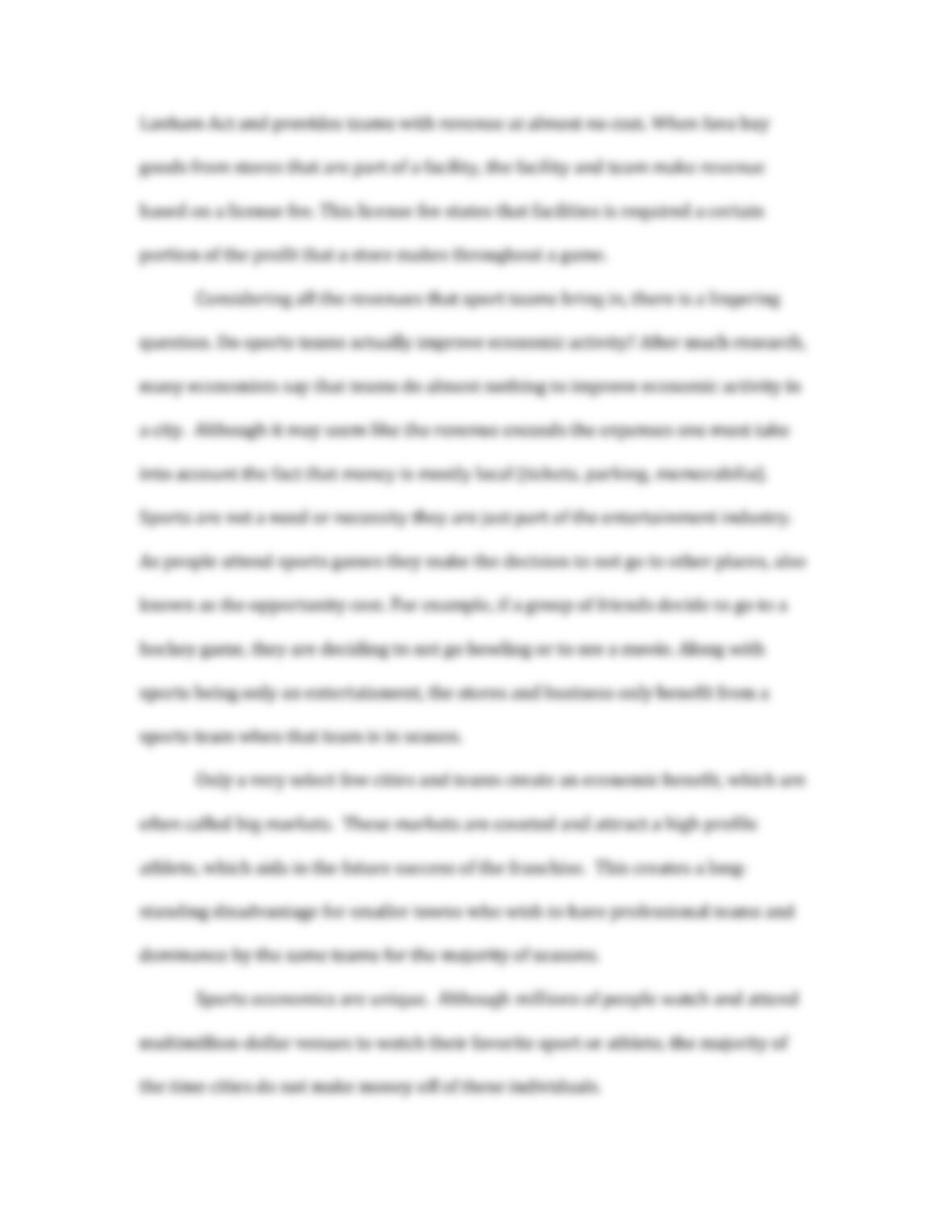 Sports industry economy image