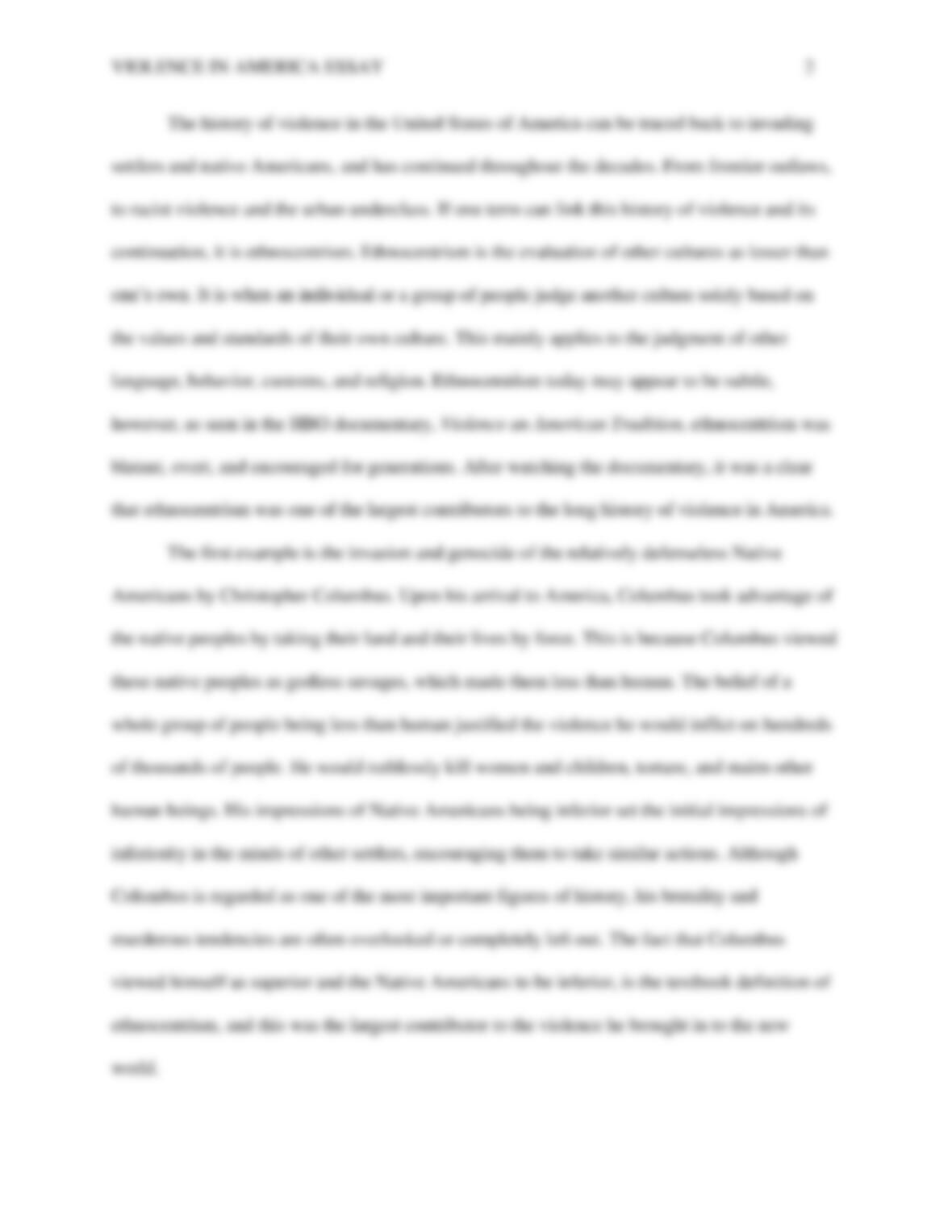 Violence essay example picture