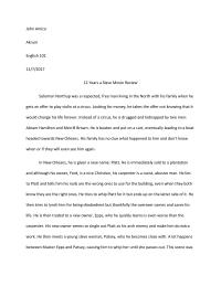 12 years a slave essay