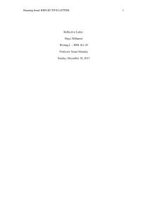 Reflective Essay Running head